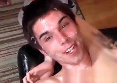 Gay bukkake suck fuck and cum facial