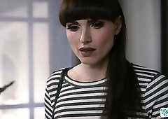 Shemale Natalie Mars licks and fucks the pussy of Reagan Foxx