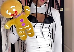 Warm Ebony TRANSSEXUAL Chef Eros Orisha Complies Her Meat