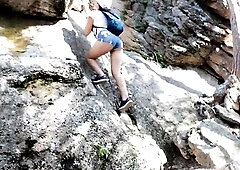 SEX TRIP VLOG #1 - Barefoot Mother I'd Like To Fuck With Natural Melons In The Wild Forest