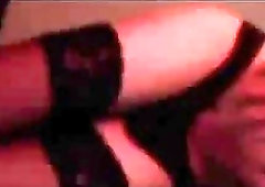 Brunette shemale teases with her tight body in sexy lingerie