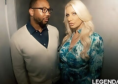 Gorgeous doll with big boobs Brittany Andrews jumps on a hard dick