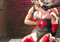 Bound domination & marionettemission sub deepthroats doms cock after jerking