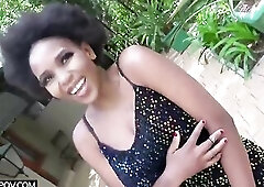 I showed this BLACK AMATEUR wannabe singer other uses for her throat