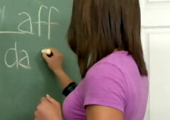 Improving her test scores with pussy