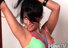 Eighties era teen model shows off