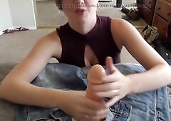 Sucking off My Step Son's huge cock