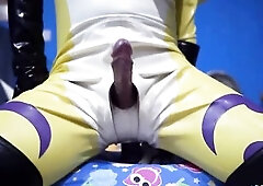 Renaslut Sex toy Riding and Cumming Mar'nineteen