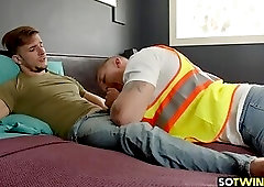 Straight electrician has a boner for a gay customer