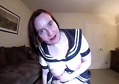 Riding Dildo In Sailor Cosplay Uniform