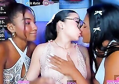 Fleshly Pont of time Between 3 Hawt Beauties Enjoying Unfathomable Giving a kiss and Mutual Intimacy with a Sextoy