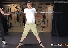 Young Twunk Jacob Hunk Finishes Off In Restrain Bondage After Cruel Flagellating