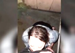 Sneaky Oral sex Outside in Rain and Coarse Hawt Sex