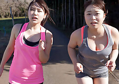 Yuka Asami, Rika Mochida Leg-Stretching, Tit-Shaking Sparring at the Gym 1 - SexLikeReal