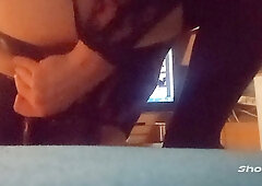 Amature Sissy mega-bitch like massive faux-cock in the donk