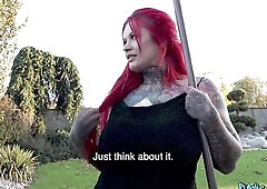 Public Agent - large bazookas punk hotty wife going throughout divorce lets a stranger cum inside her outside