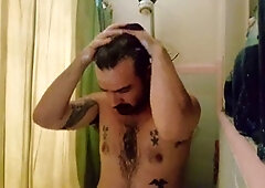 Naturist, gay naked, douche