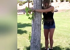 Girl Handcuffed To Tree