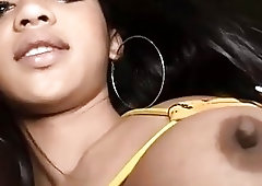 Busty Latina shemale beauty sucks and rides dick in POV