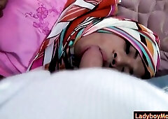 Thai ladyboy Nim pulls pants aside and widens her booty in front of a POV stud. Nim gives chap a glad oral-sex and gets her lewd butt drilled bareback