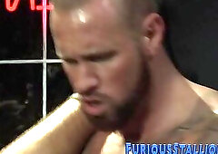 Brawny dude sucking and fucking