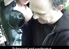 See Hawt latex bodysuit, facemask, anal plug and greater quantity in hawt s&m outddor scene on  now! - Sadomasochism, Belgian, Outdoor Hd, Julie J