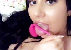 Blonde tight pussy babe solo toy fun in glamour masturbation