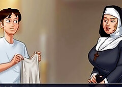 Hot art teacher enters nude contest in summertime saga with big boobs and a funny twist