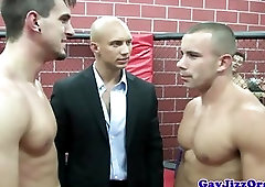Muscular hunks getting rough with each other