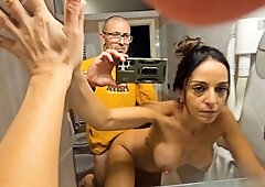 Vacation sex - wife on holiday enjoys shower sex