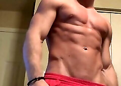 Jared Nation Flexing and Posing And Then Fingering His Asshole and Jacking Off