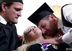 Lola Taylor is a naughty coed chick who loves to take double penetration