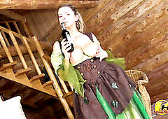 Bottle pussy, mom, buxom