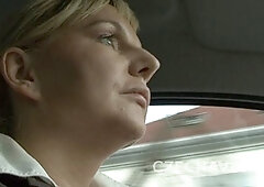 Good busty cougar gives a perfect blowjob down on the knees