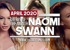 Cherry of the Month Naomi Swann loves to watch herself as she sucks on her dildo in the mirror