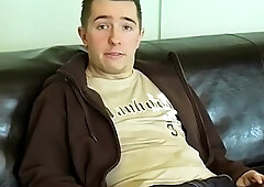 British amateur lubes up his shaft & cums after interview
