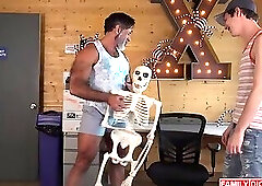 Stepdad show stepson  how happy he is after doing so much stuff together