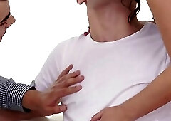 Anina Silk and Joel Vargas have bisexual sex in 3some