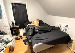 Strapskinks gets mostly headscissored by Mike during wrestling match