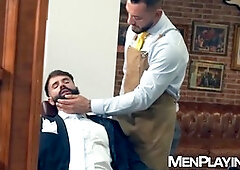 Suited guy Dani Robles gets dominated by barber Leo La Rosa