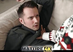 Mature4k. hot cougar lures her teen neighbor with her juicy pussy