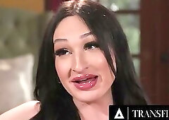 Hot Babe Shares Her BF In Blindfolded Trans Anal 3-Way