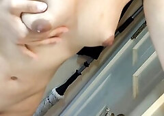 close up milk stream