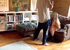 Thick Hawt Swedish Blond Sugarbabe with large bazookas and large butt takes money and sucks knob and gets drilled hard