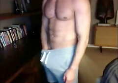 Muscular Boyfriends Taunting On Webcam