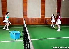 ClubSweethearts.com movie! It's practice tiiime! In Wimbledon two from three, tutor Willy Regal heads to the tennis court to educate our 3 honeys