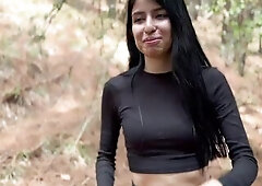 Karol smith hawt mexican lalin girl seduces stranger to assist her in the woods and cums inside
