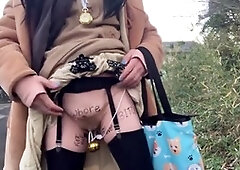 Public fun with a solo crossdresser exploring anal pleasures