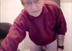 Grandpa unloading his cock on cam