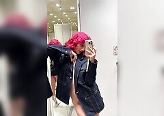 super lustful in the dressing room... see me finger my moist twat in advance of i leave